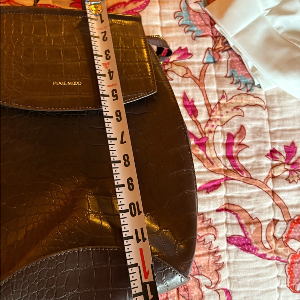 Pixie Mood Croc-Embossed Chocolate Backpack - image 6